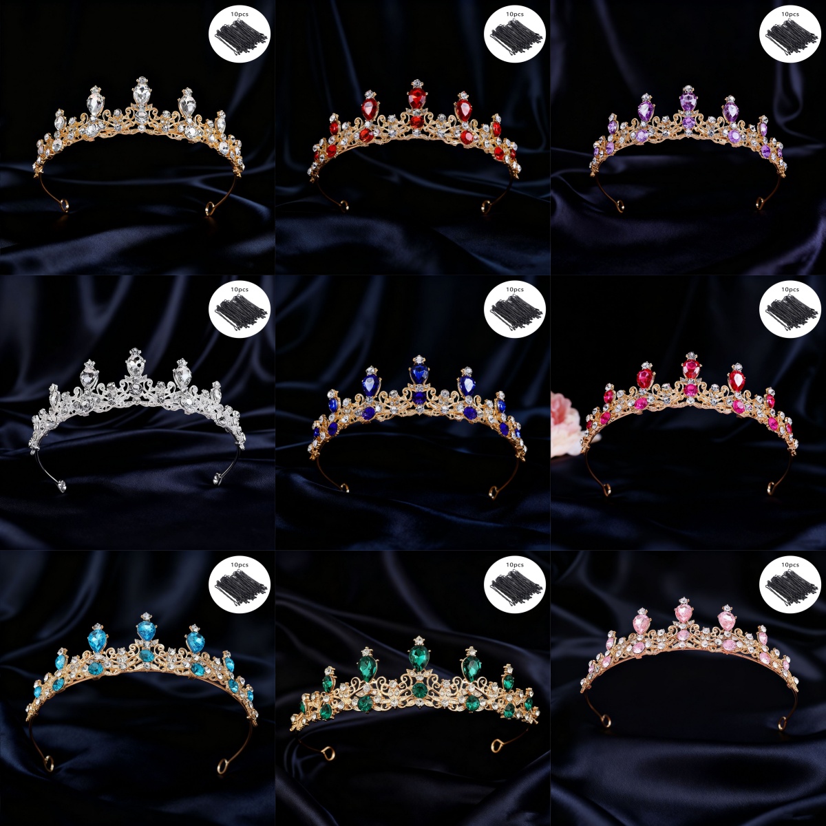 Vintage Fashion Queen - Tiara da Sposa Vintage con Strass,