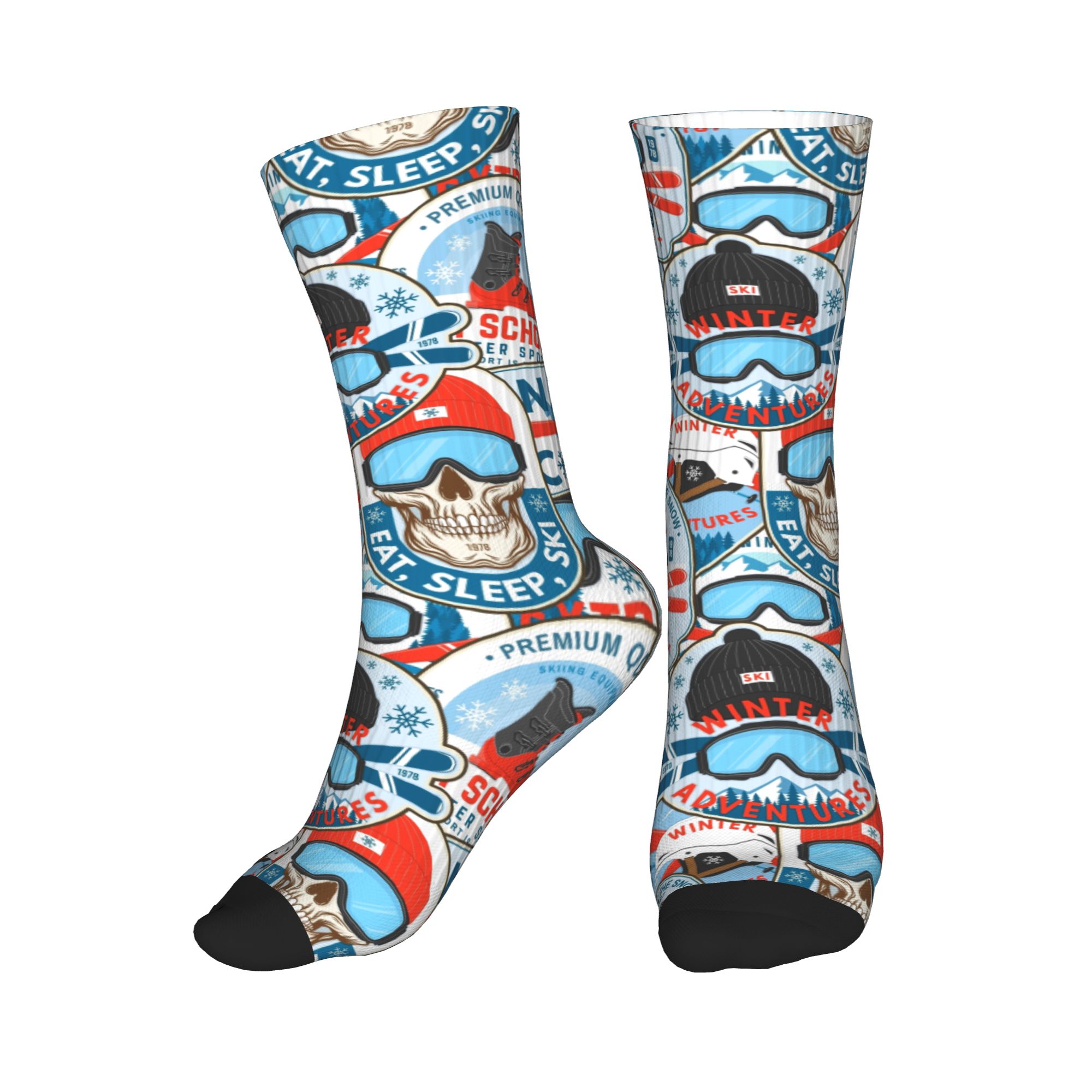 Vintage Fashion For Men - Calzini vintage rosso blu Ski Club