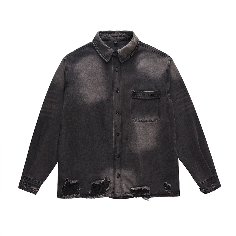 Vintage Fashion Jeans - Giacca in Jeans Strappata da Uomo,