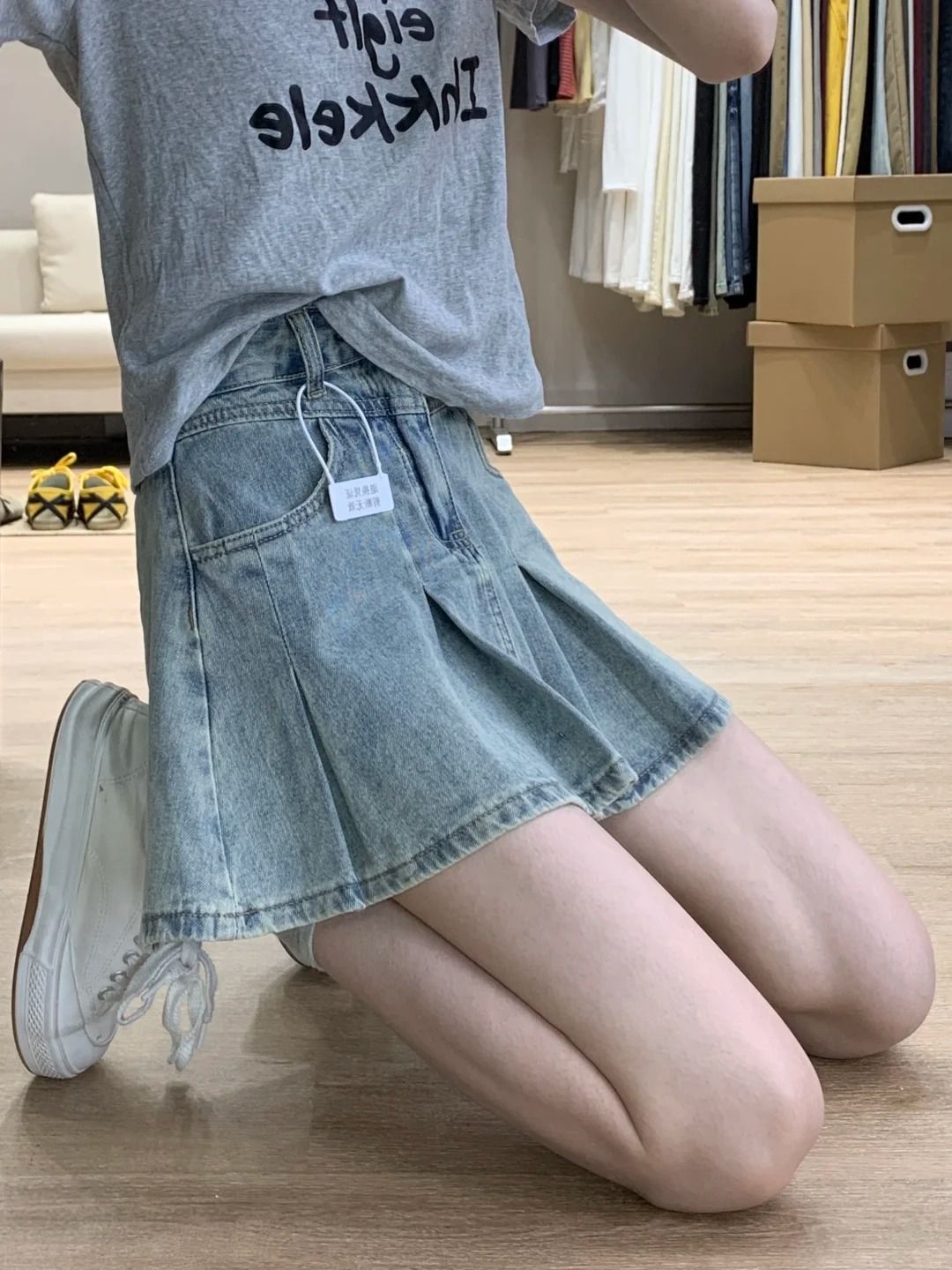 Vintage Fashion Jeans - Minigonna in denim a vita alta