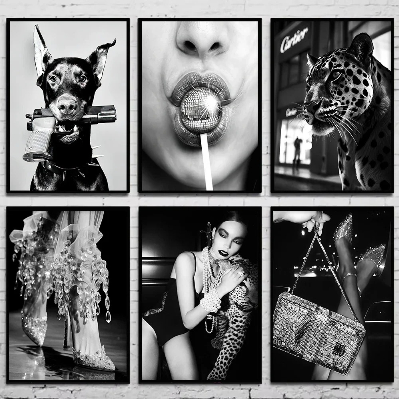 Vintage Fashion Art - Poster Fotografico Vintage in Bianco e