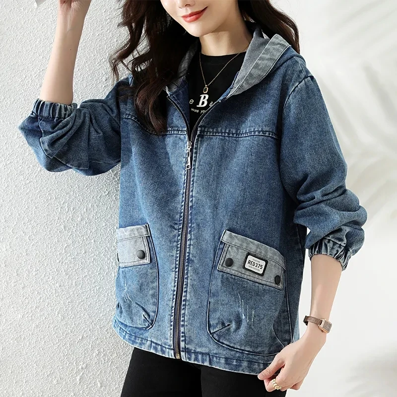 Patchwork Jean Jacket - Nuovo cappotto da cowboy femminile con