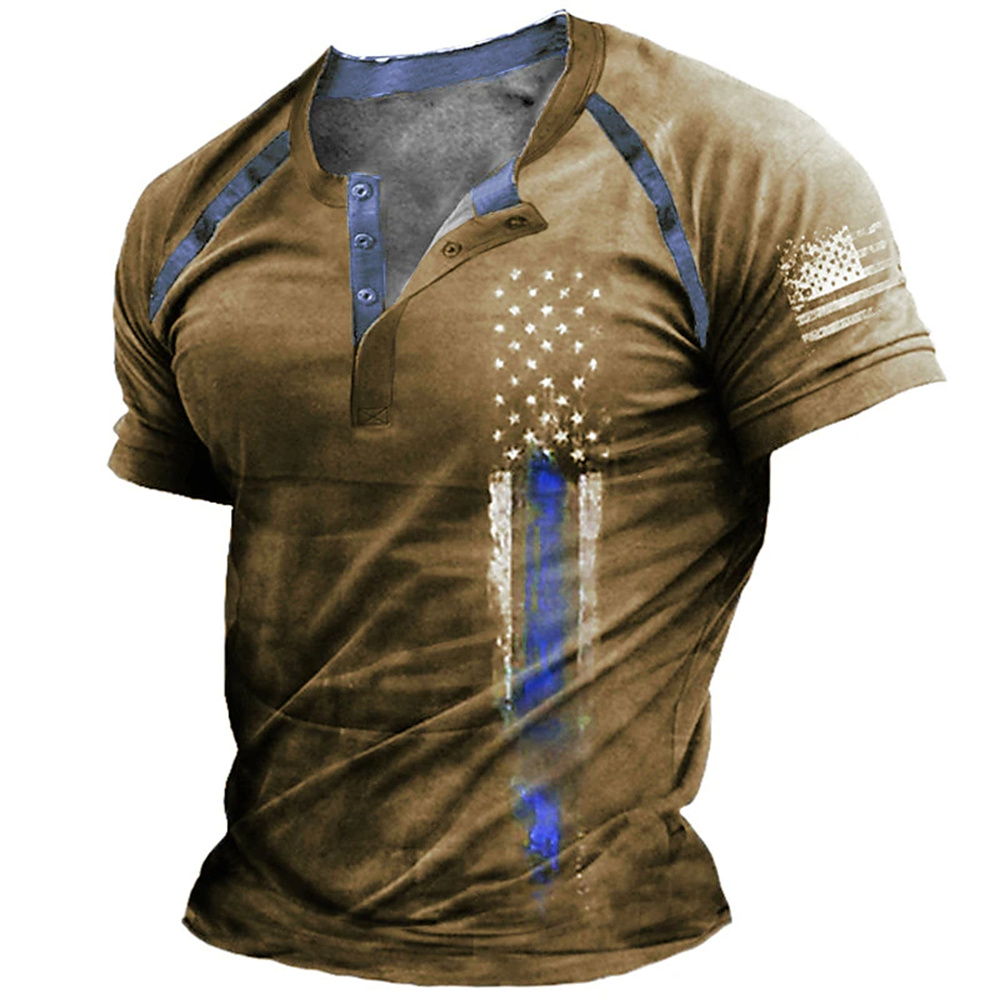 Vintage Fashion For Men - Divertente Maglietta Henry con Stampa 3D