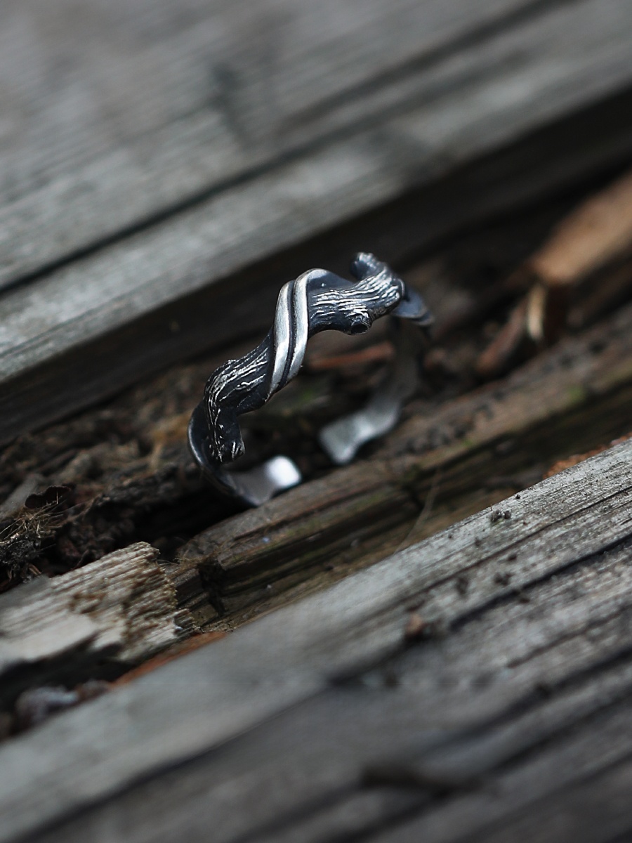 Vintage Fashion Art - Anello Regolabile in Argento Puro 999
