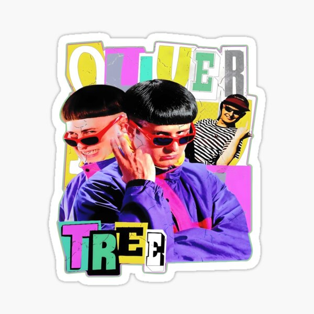 Vintage Fashion Art - Adesivo Oliver-Tree Vintage Grunge Collage per