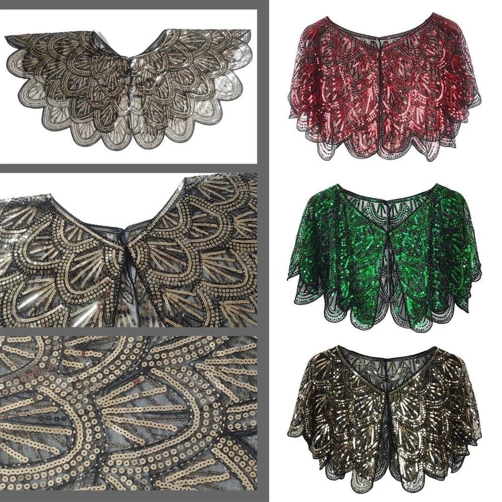 Vintage Fashion Art - Sciarpa Art Déco Traforata con Perline