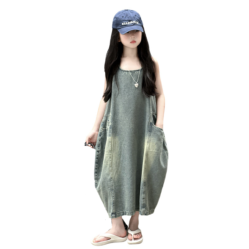 Vintage Fashion Jeans - Vintage Blue Bambini Ragazze Abito in