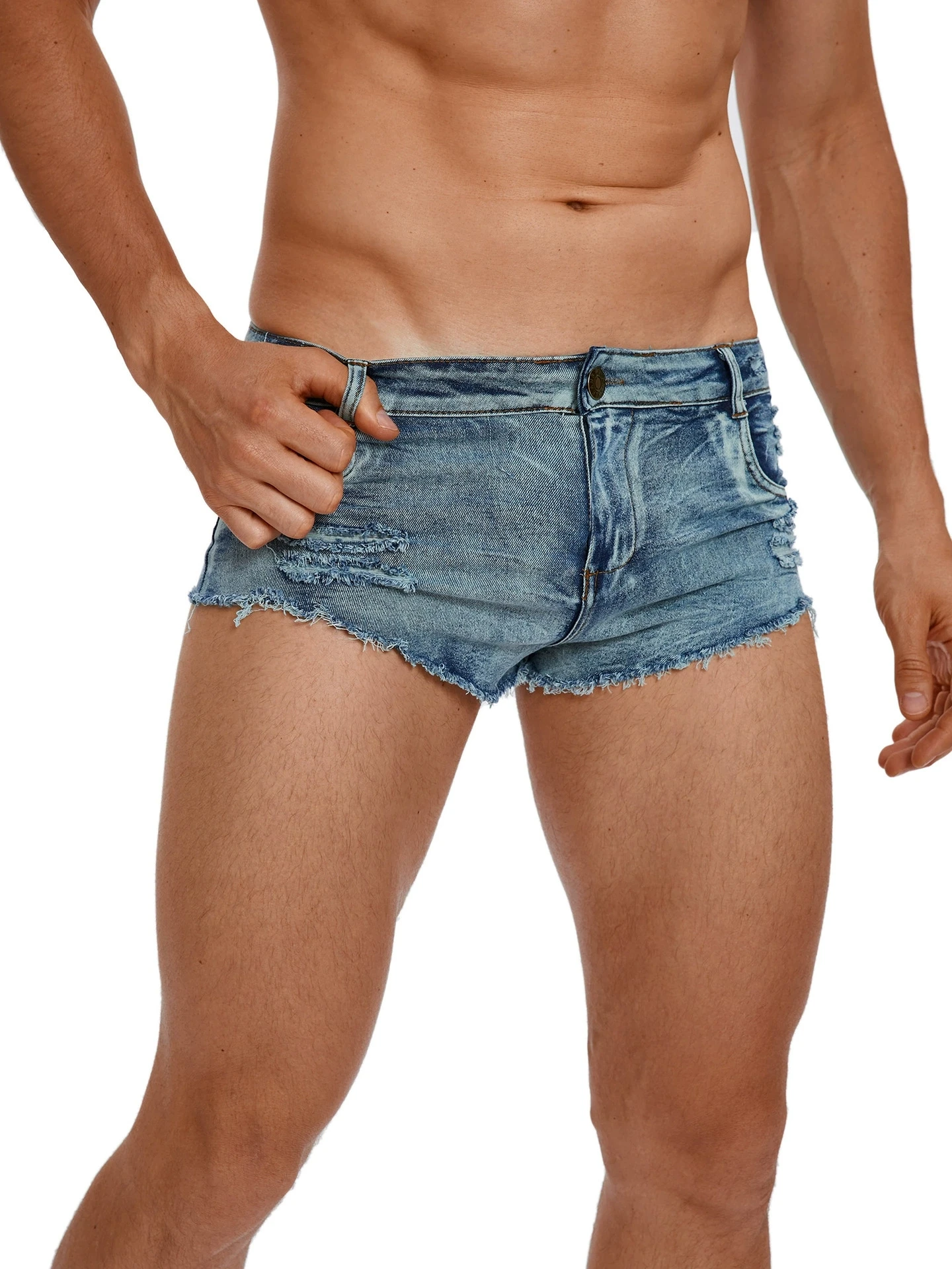 Vintage Fashion Jeans - Pantaloncini Jeans da Uomo a Vita
