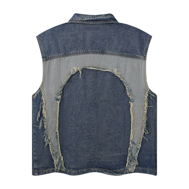 Giacca di jeans senza maniche  - Patchwork Jean Jacket recensione e prezzo