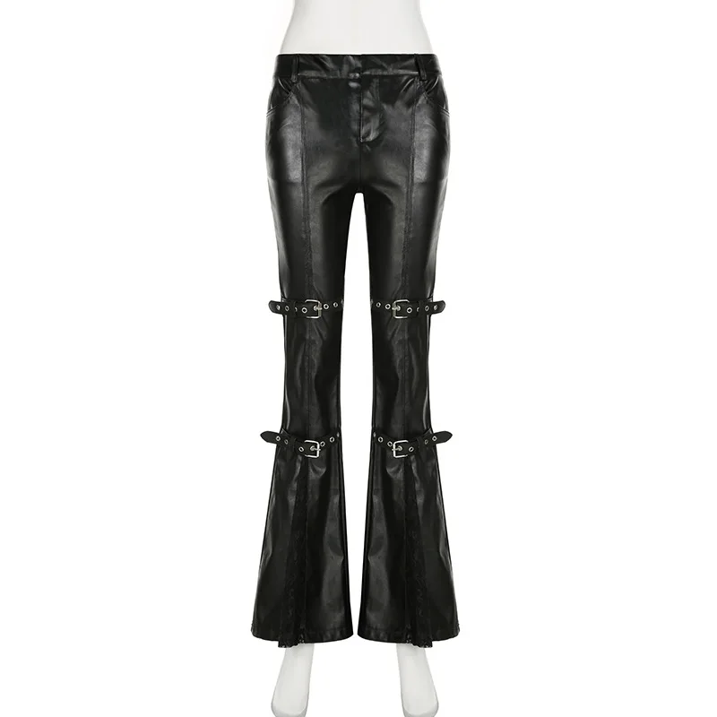 Pantaloni svasati in pelle PU  - Vintage Fashion Y2K recensione e prezzo